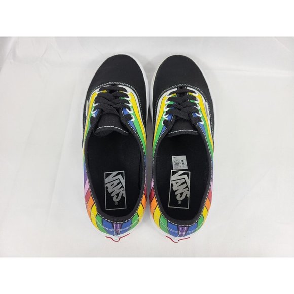 Vans Authentic Striped Shoes Sneakers Size Womens 8.5 Youth 7Y Black 500714 - Picture 3 of 11